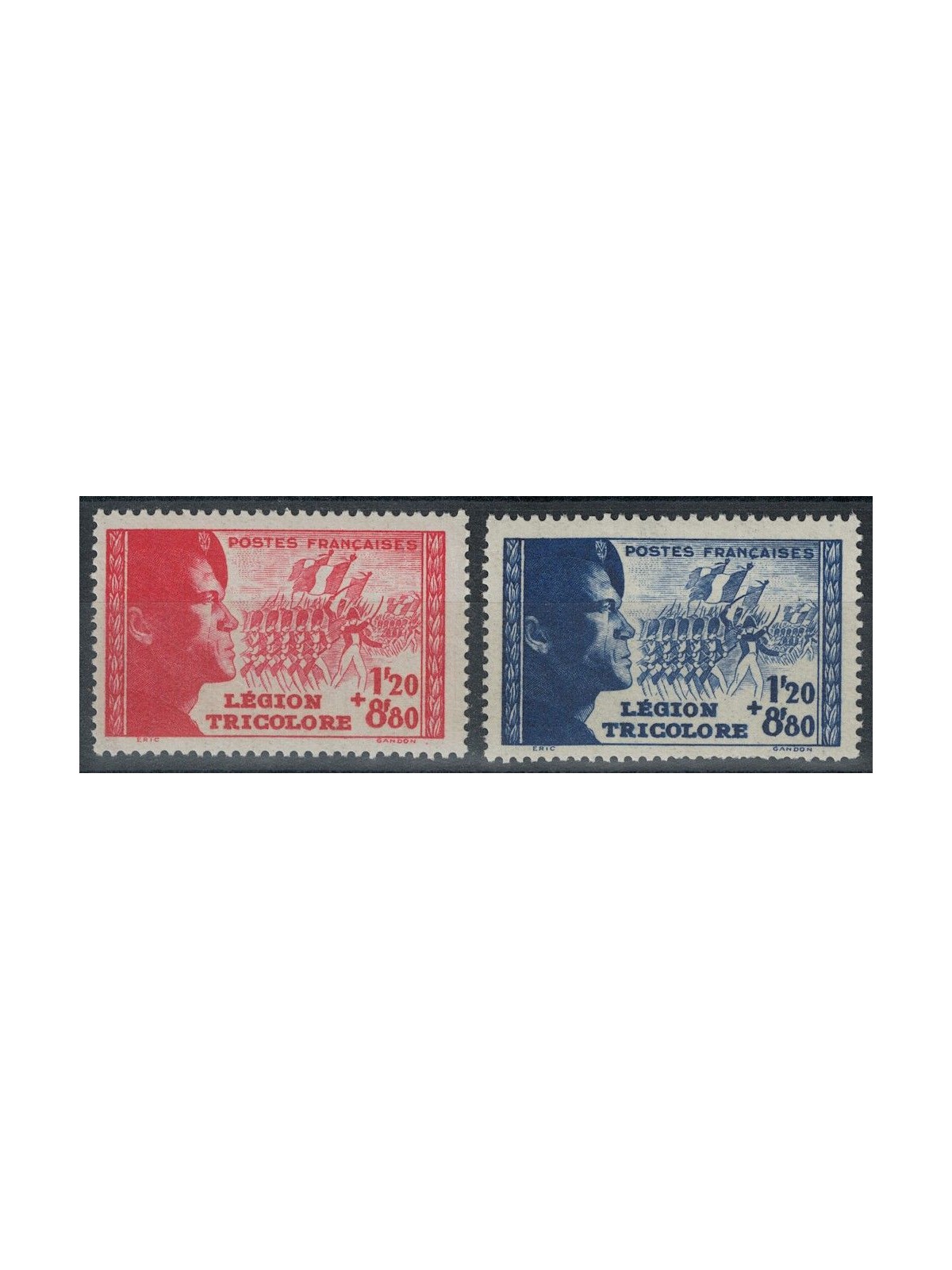 FRANCE 1942 Tricolour Legion 2v MNH**