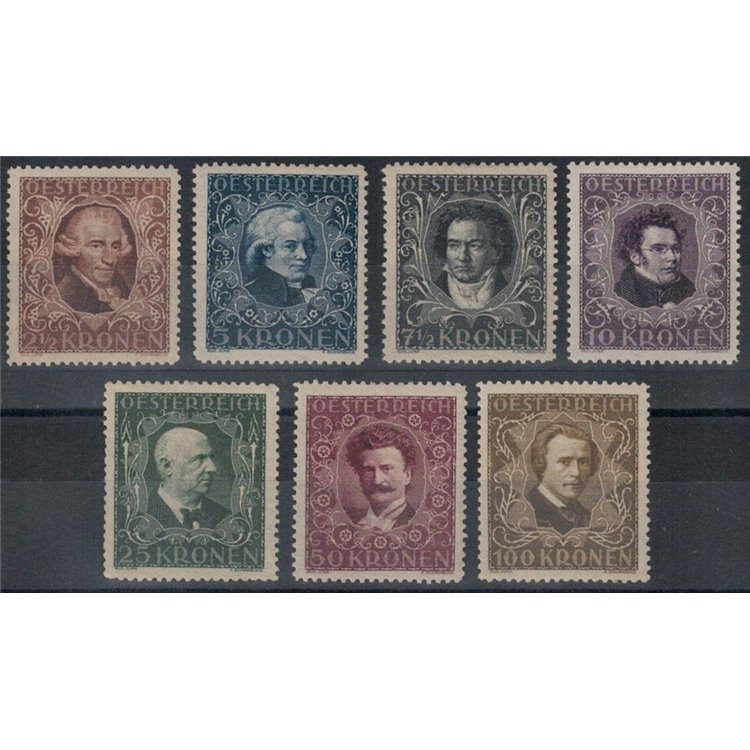 AUSTRIA 1922 Composers 7v MH*