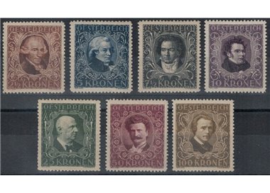 AUSTRIA 1922 Compositori 7v MH*
