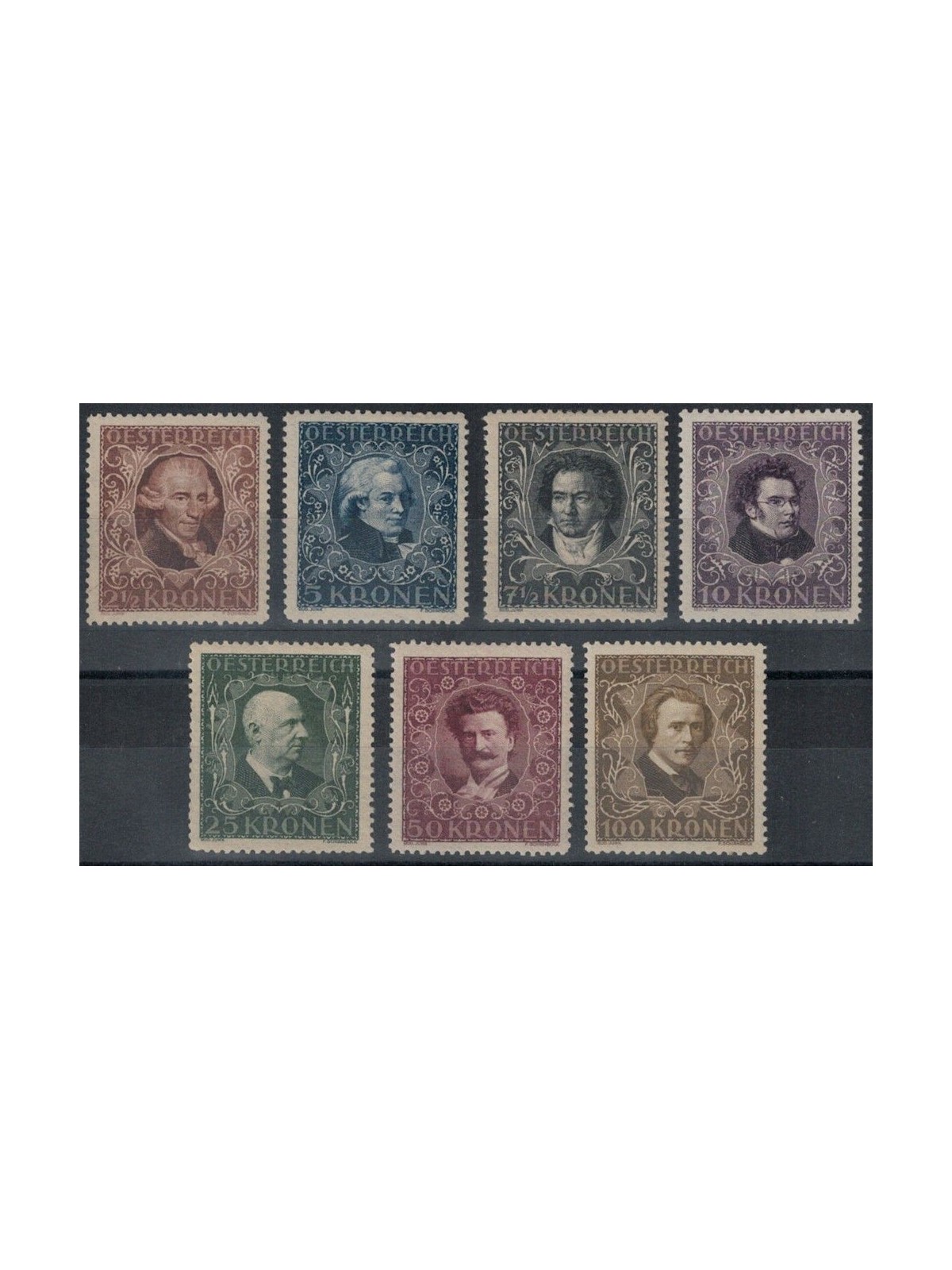 AUSTRIA 1922 Composers 7v MH*