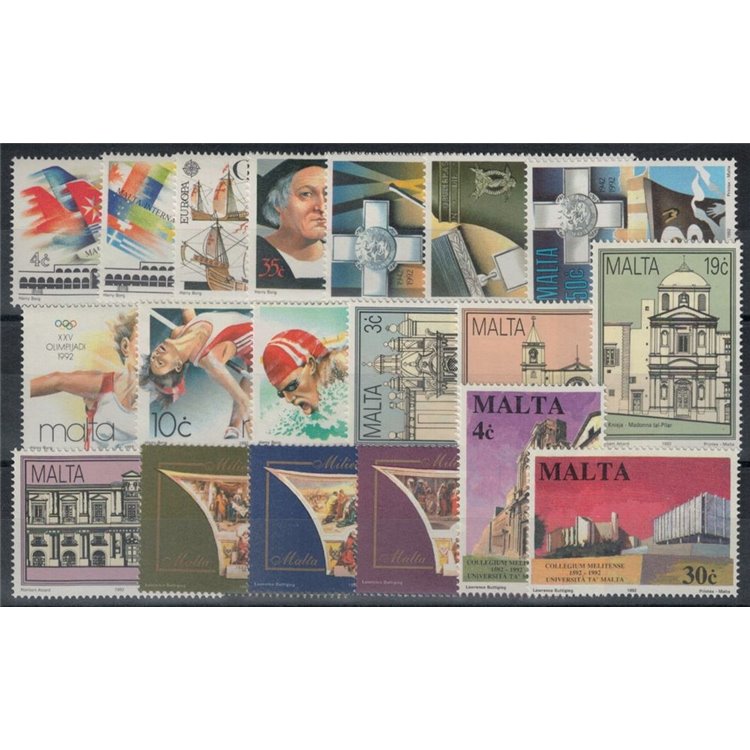 MALTA 1992 Complete Year 19v MNH**