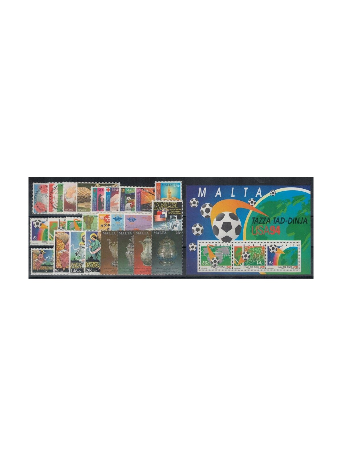 MALTA 1994 Annata completa 25v + 1 BF MNH**