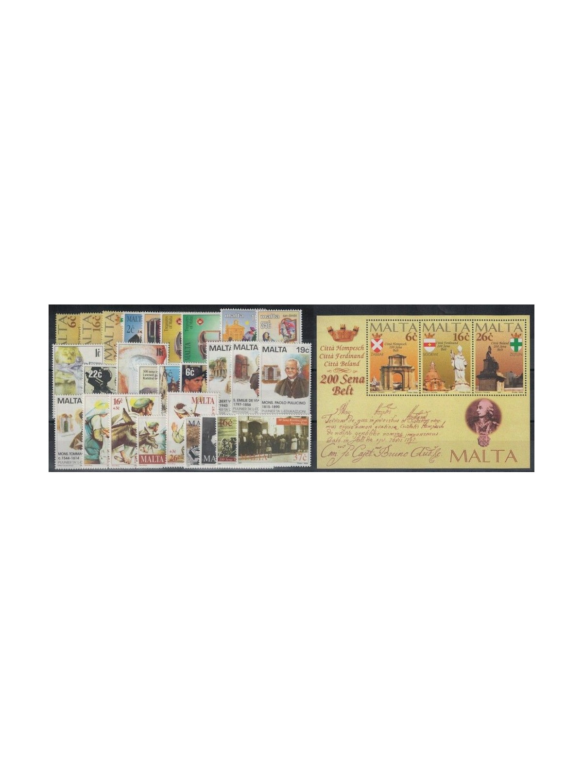 MALTA 1997 Annata completa 27v + 1 BF MNH**