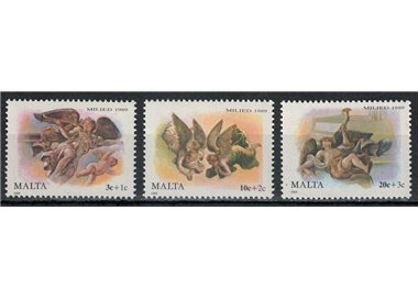 MALTA 1989 Natale, Mattia Preti 3v MNH**