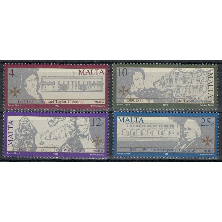 MALTA 1990 Letterati inglesi 4v MNH**