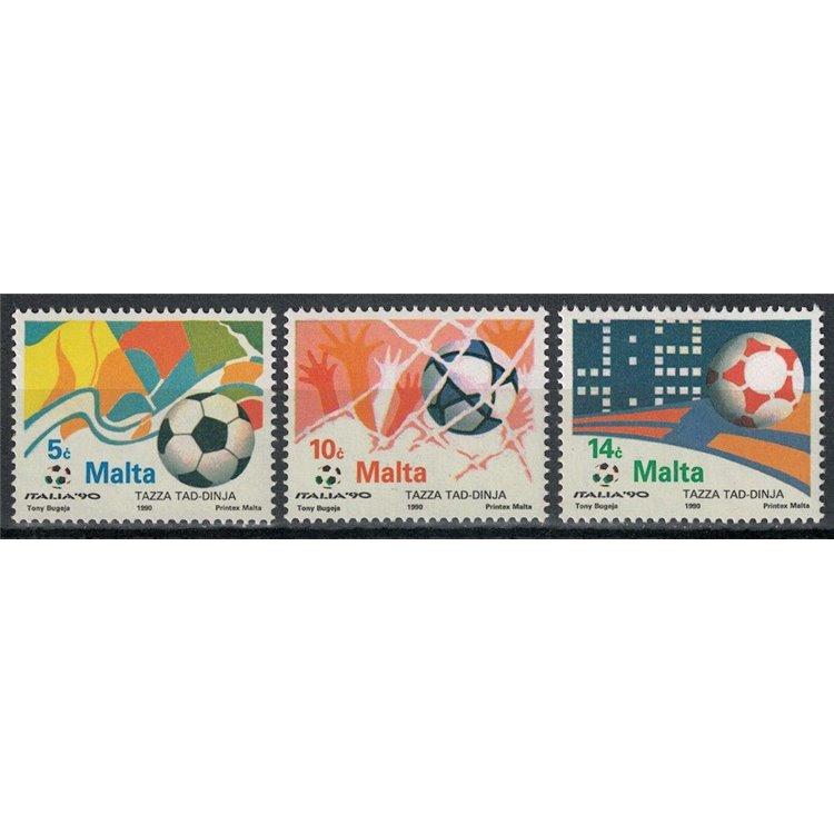 MALTA 1990 FIFA World Cup 3v MNH**