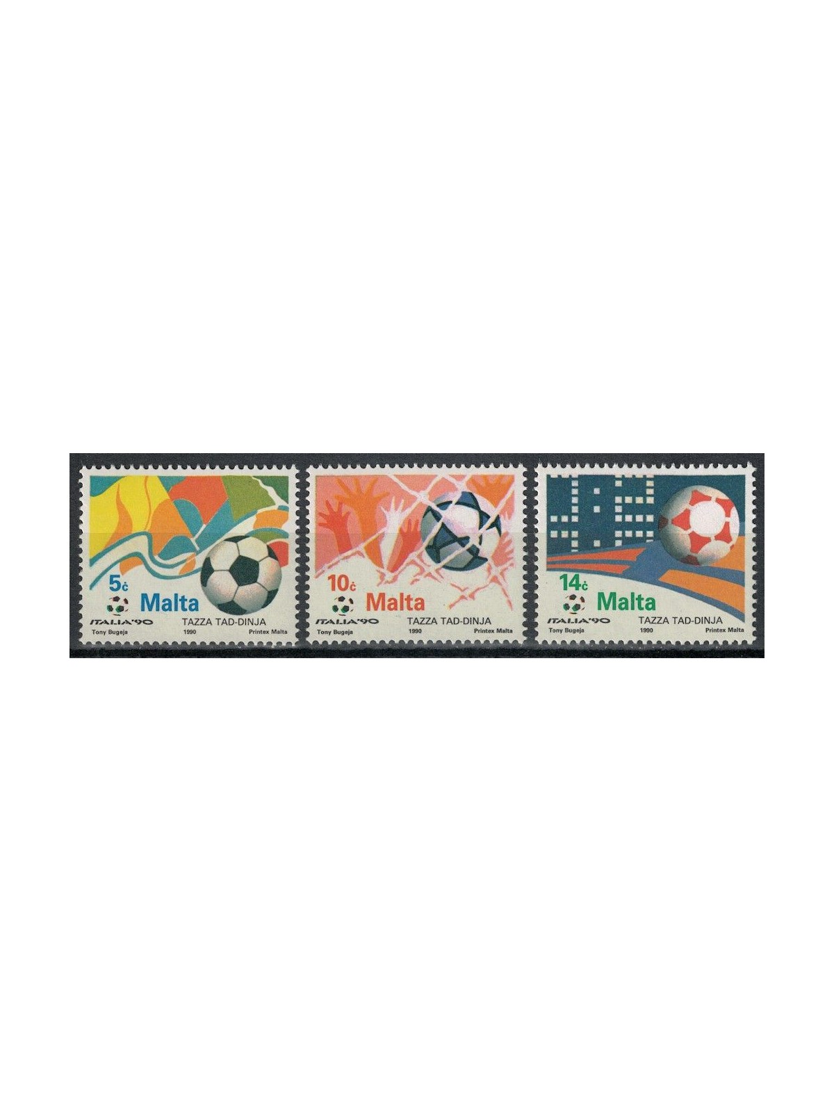 MALTA 1990 FIFA World Cup 3v MNH**
