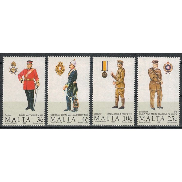 MALTA 1990 Military uniforms 4v MNH**