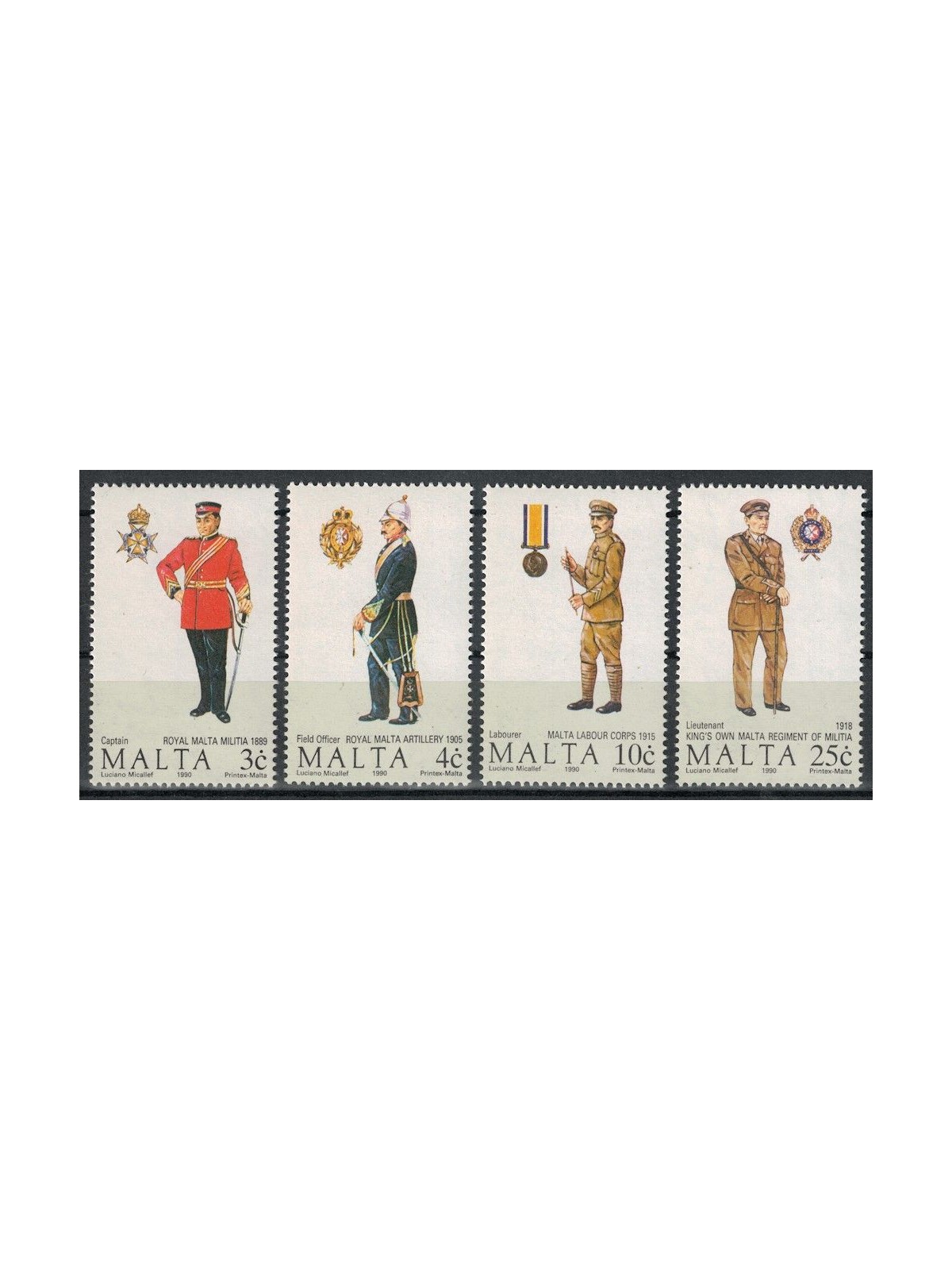 MALTA 1990 Uniformi militari 4v MNH**