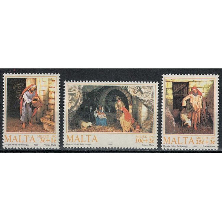 MALTA 1990 Natale 3v MNH**