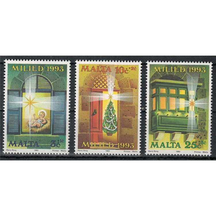 MALTA 1993 Christmas 3v MNH**
