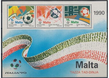 MALTA 1990 Coppa del mondo di calcio BF MNH**