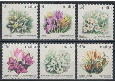 MALTA 1999 Flowers, ordinary set 6v MNH**
