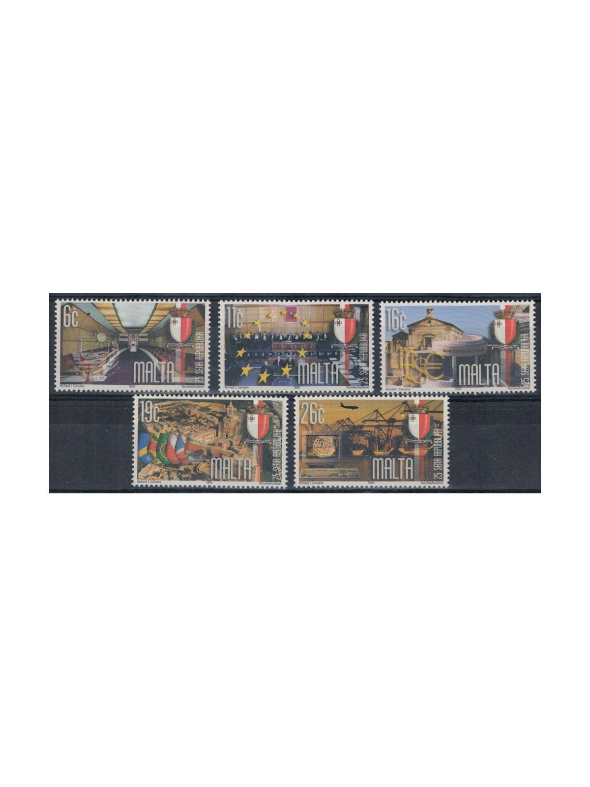 MALTA 1999 Anniversario della Repubblica 5v MNH**