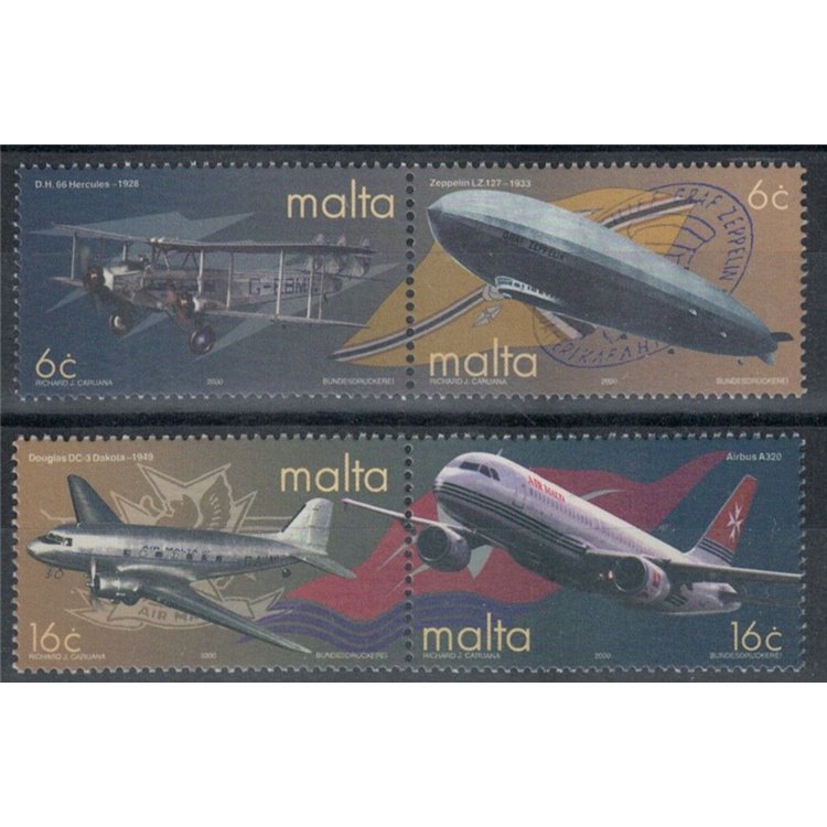 MALTA 2000 Trasporto aereo 4v MNH**