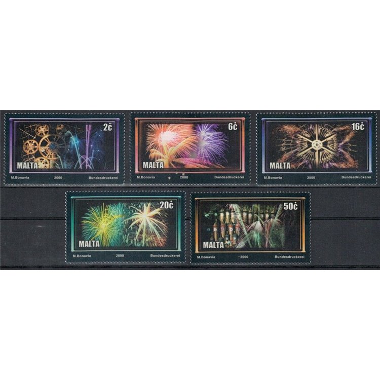MALTA 2000 Fireworks 5v MNH**