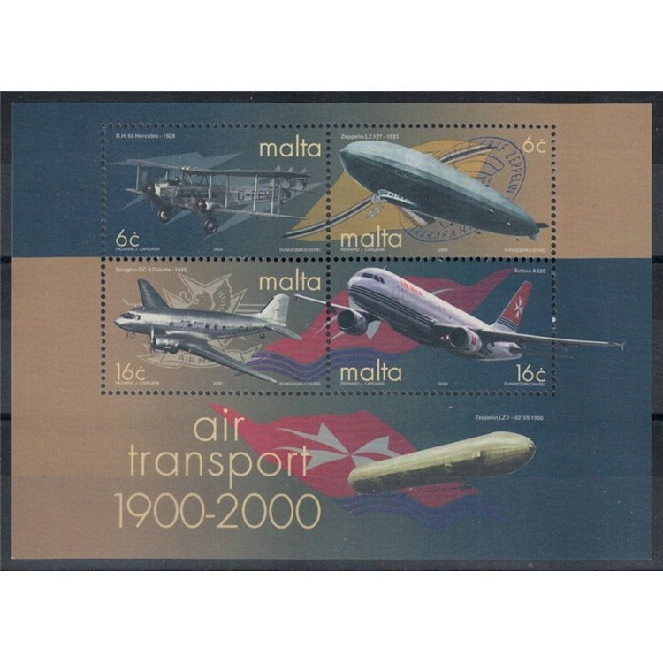 MALTA 2000 Air transport 4v MNH**