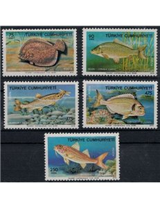 TURCHIA 1975 Pesci 5v MNH**