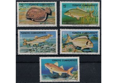 TURKEY 1975 Fish 5v MNH**