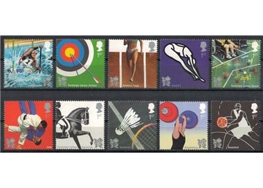 GRAN BRETAGNA 2009 Giochi olimpici e paraolimpici 10v sciolti MNH**