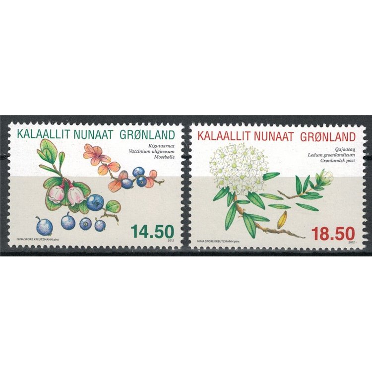 GREENLAND 2012 Local plants and fruits 2v MNH**