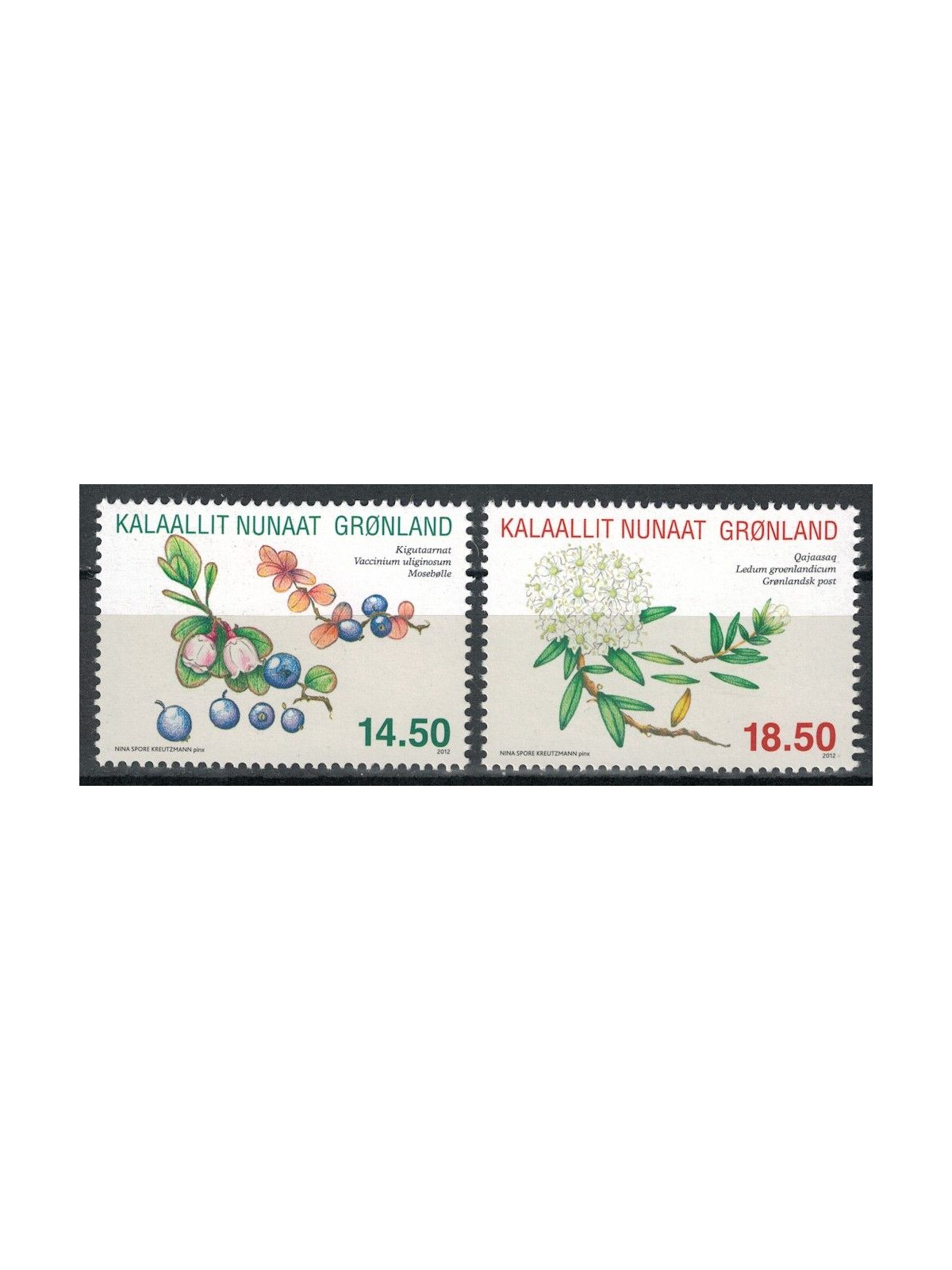 GREENLAND 2012 Local plants and fruits 2v MNH**