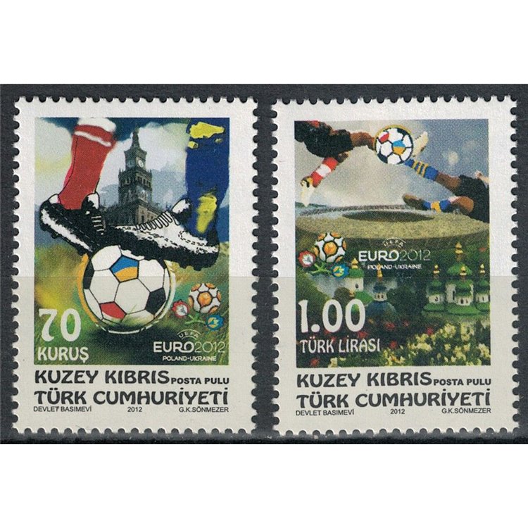 NORTHERN CYPRUS 2012 European Football Championship 2v MNH**