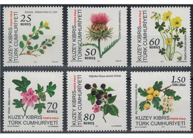NORTHERN CYPRUS 2011 Flowers 6v MNH**