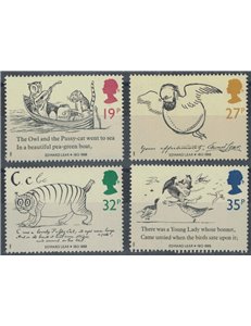 GREAT BRITAIN 1988 Edward Lear 4v MNH**