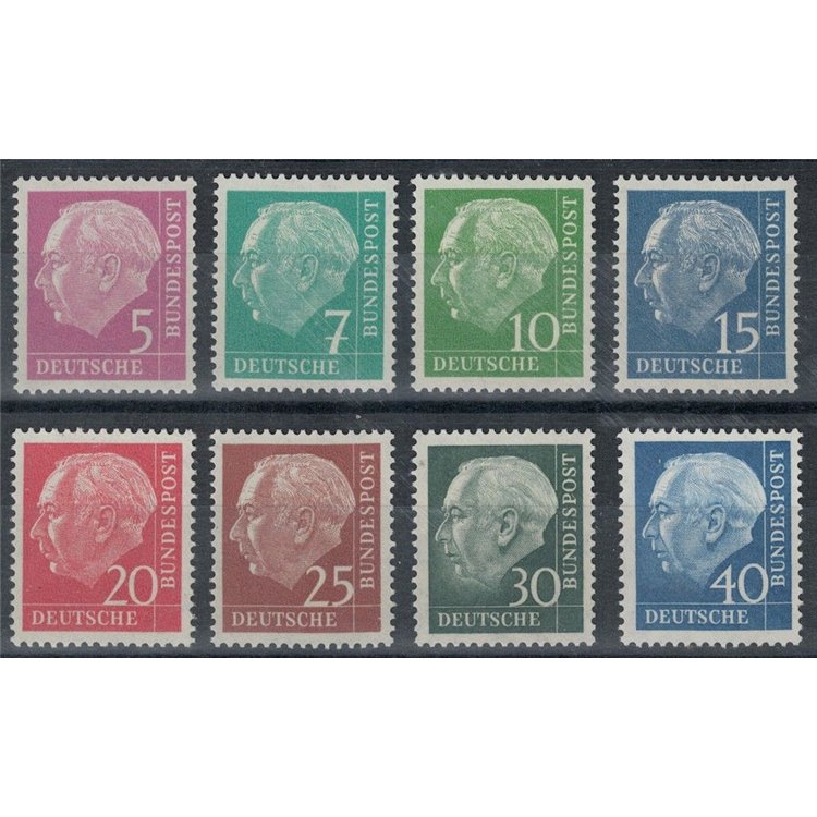 GERMANIA BRD 1960 Theodor Heuss 8v MNH**