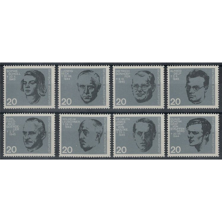 GERMANIA BRD 1964 Attentato del 20 luglio 8v MNH**