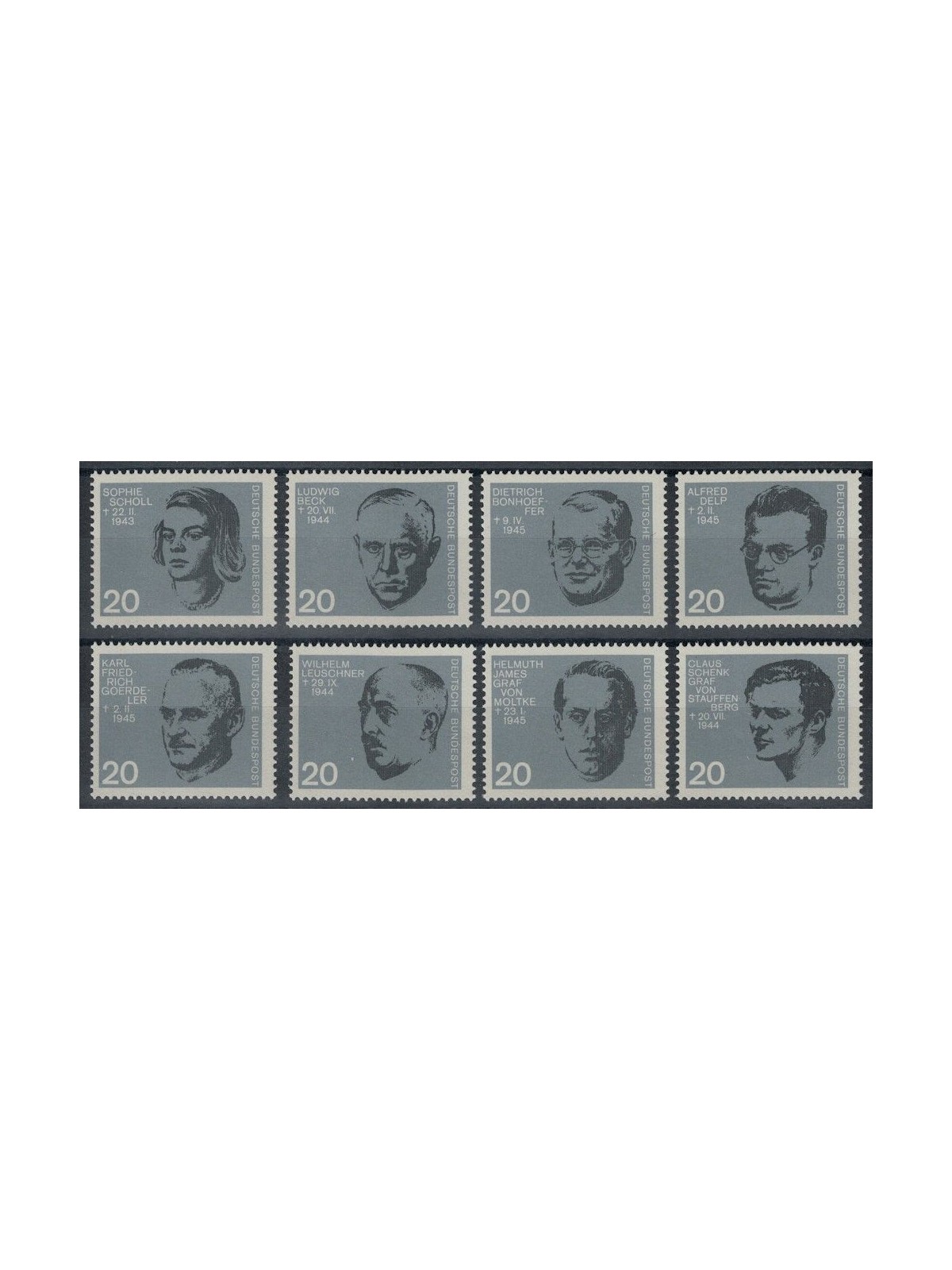 GERMANIA BRD 1964 Attentato del 20 luglio 8v MNH**