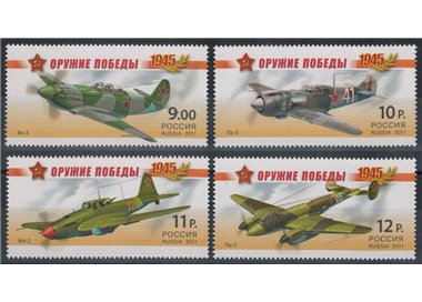 RUSSIA 2011 Aerei della 2ª Guerra Mondiale 4v MNH**
