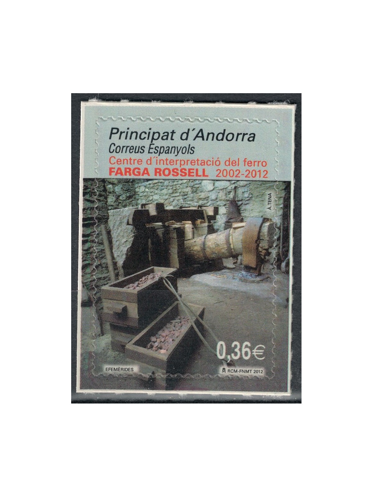 ANDORRA SPAGNOLA 2012 Farga Rossell MNH**