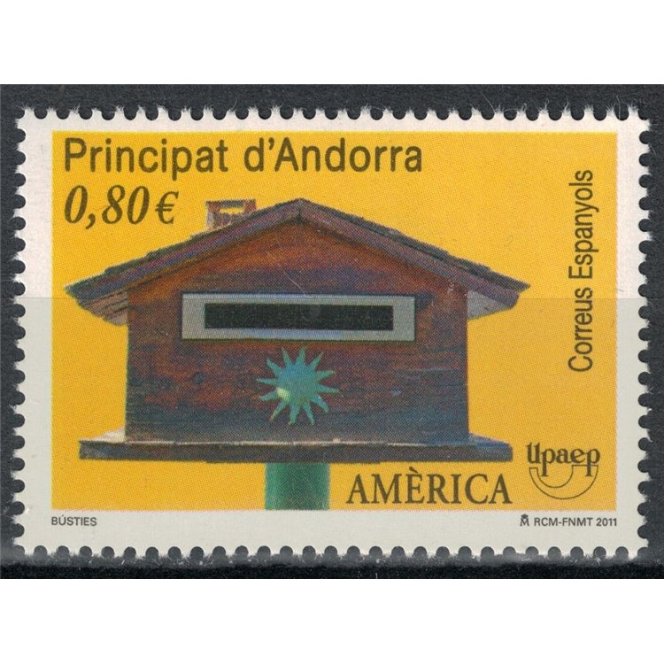 ANDORRA SPANISH 2011 UPAEP, mailbox MNH**