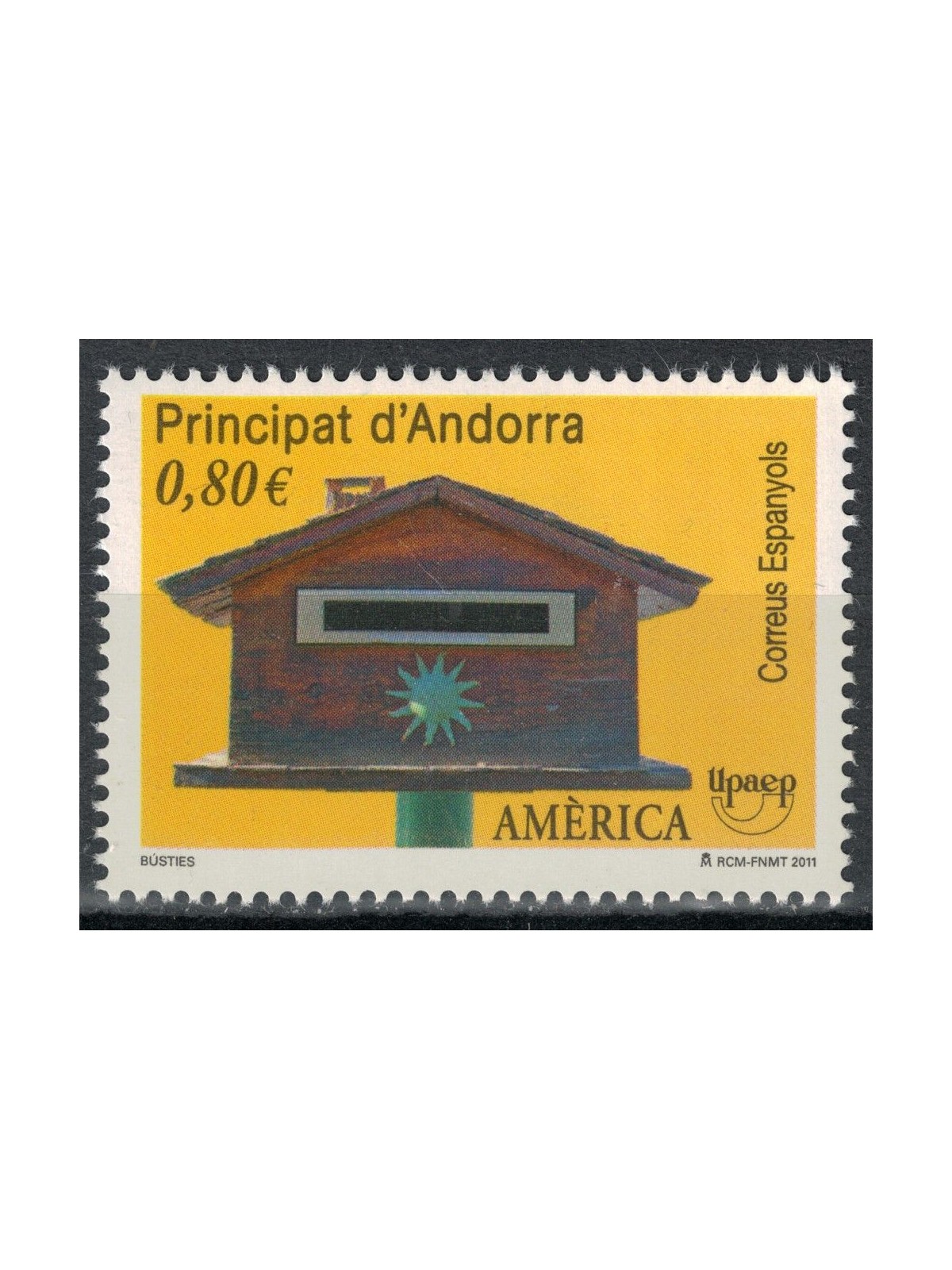 ANDORRA SPANISH 2011 UPAEP, mailbox MNH**