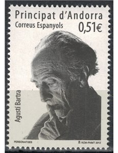 SPANISH ANDORRA 2012 Agustí Bartra i Lleonart MNH**