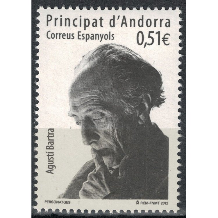 ANDORRA SPAGNOLA 2012 Agustí Bartra i Lleonart MNH**