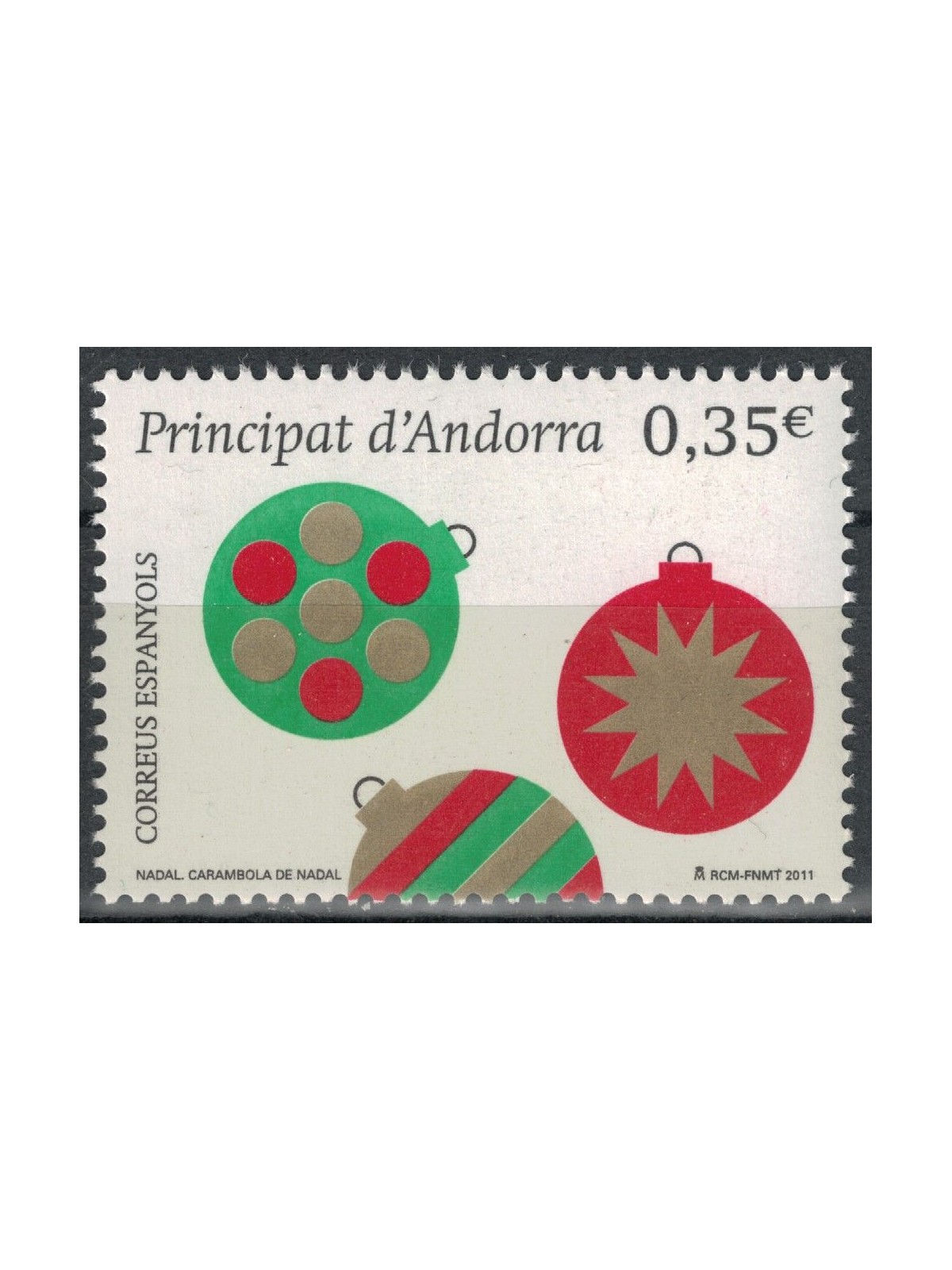 ANDORRA SPAGNOLA 2011 Natale MNH**