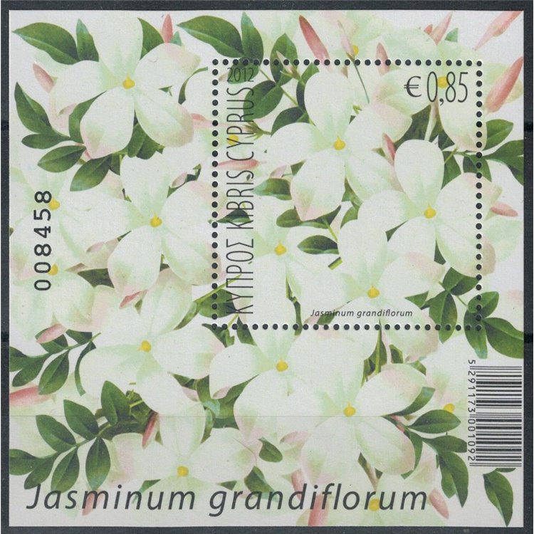CYPRUS 2012 Jasmine, scented stamp s/s MNH**