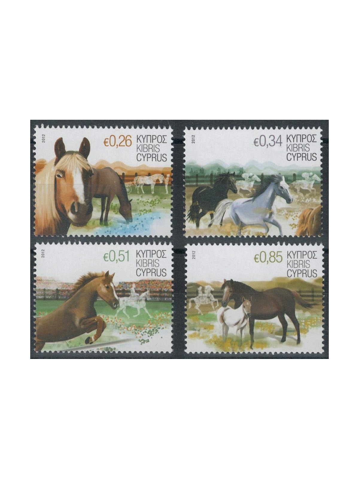 CIPRO 2012 Fauna, Cavalli 4v MNH**