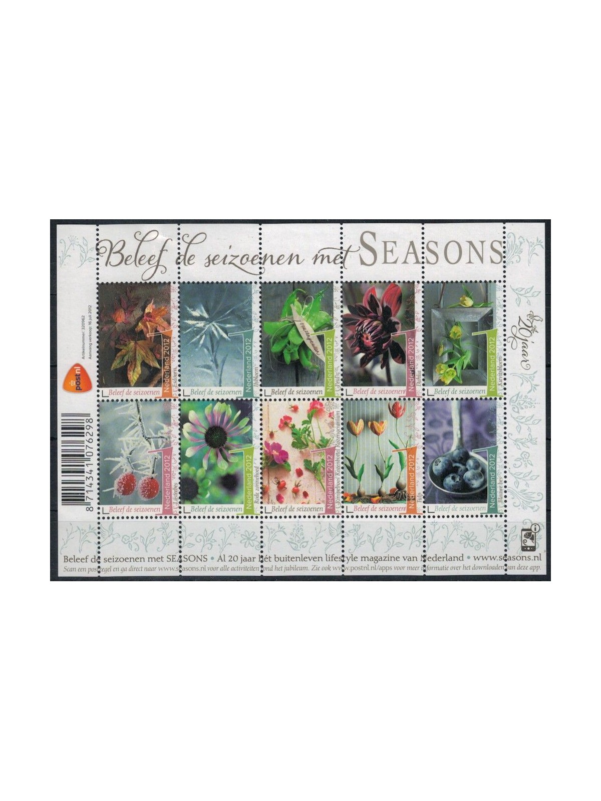 OLANDA 2012 Rivista Seasons, stagioni BF MNH**