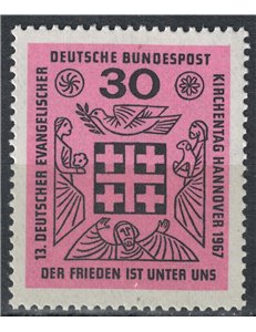 GERMANIA BRD 1967 Giornata della Chiesa evangelica MNH**