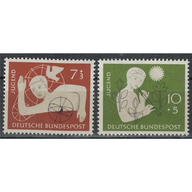 GERMANY BRD 1956 Pro youth hostels 2v MNH**