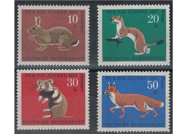 GERMANY BRD 1967 Pro youth, wild animals 4v MNH**