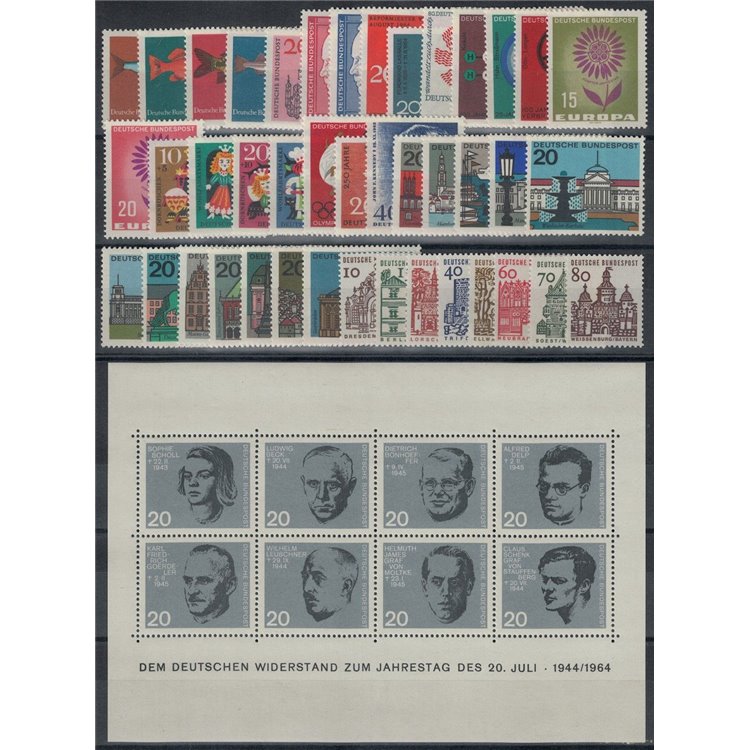 GERMANY BRD 1964 Complete vintage 42v + 1 s/s MNH**