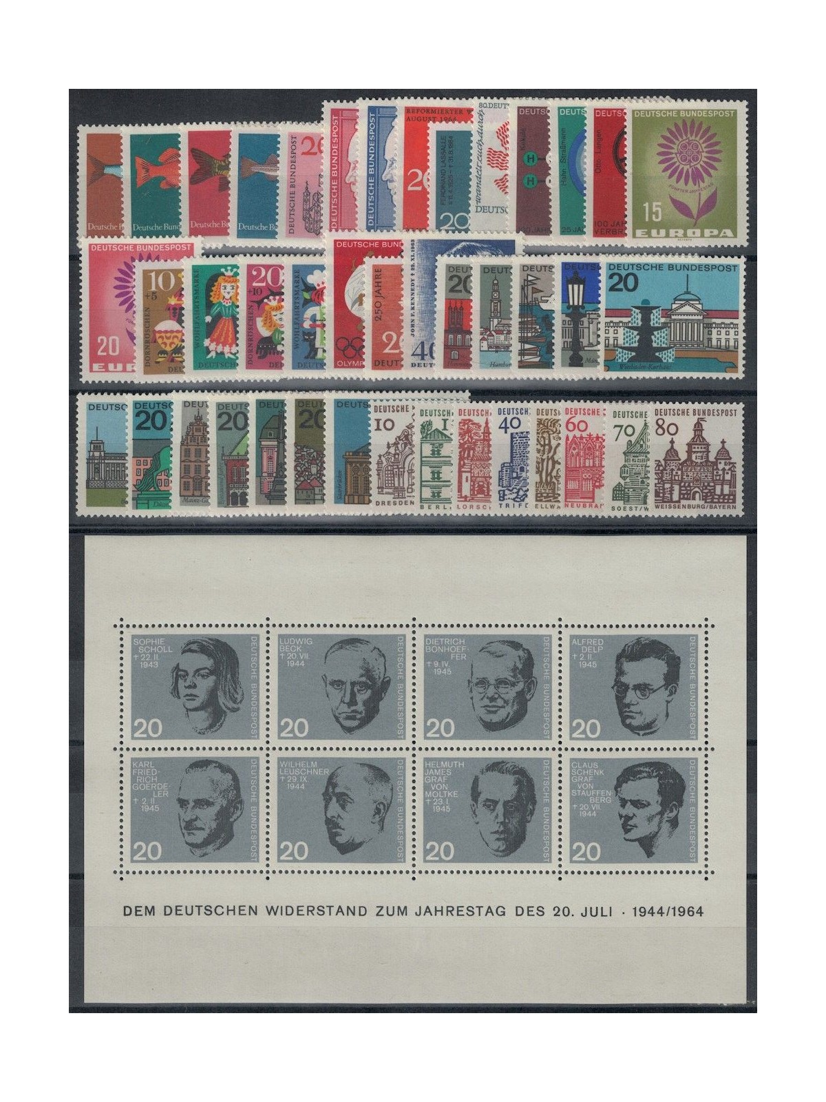 GERMANY BRD 1964 Complete vintage 42v + 1 s/s MNH**