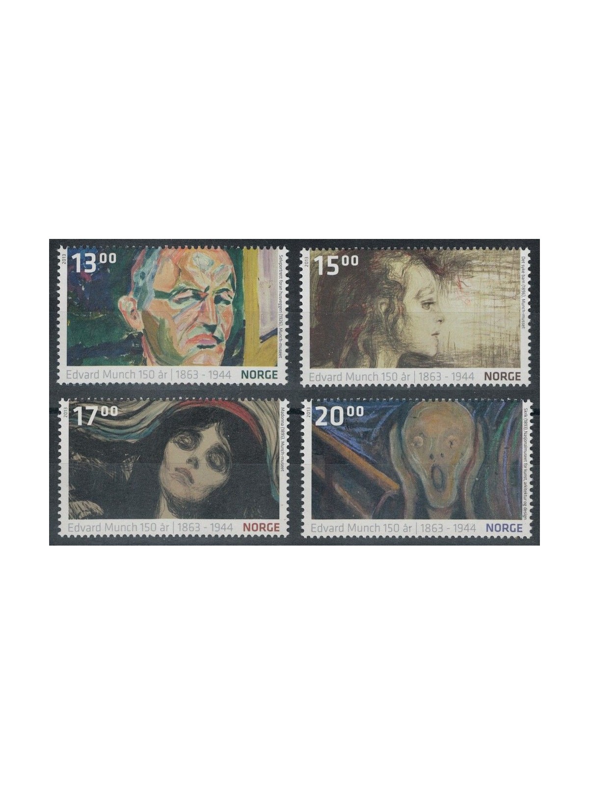 NORWAY 2013 Edvard Munch 4v MNH**