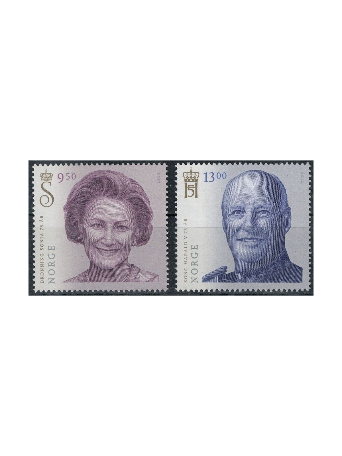 NORWAY 2012 King Harald V and Queen Sonja 2v MNH**