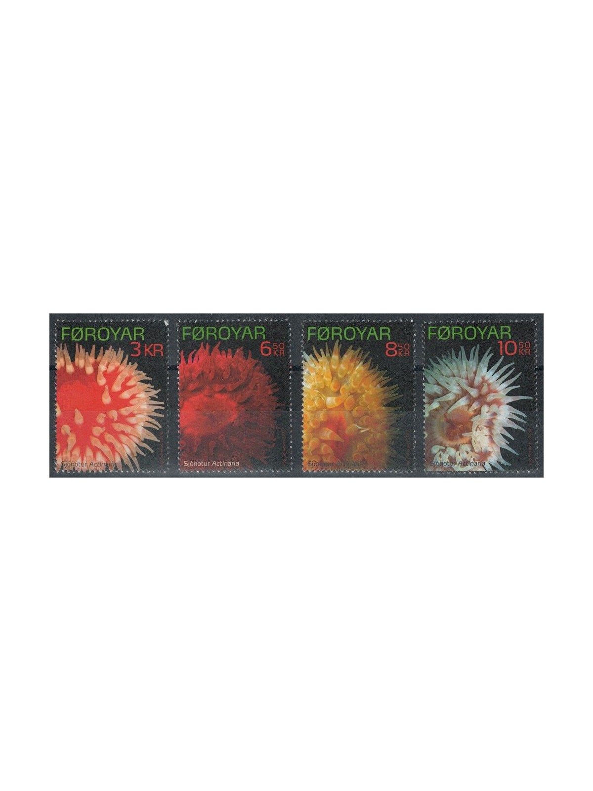 FAEROER 2012 Fauna marina, anemoni 4v MNH**